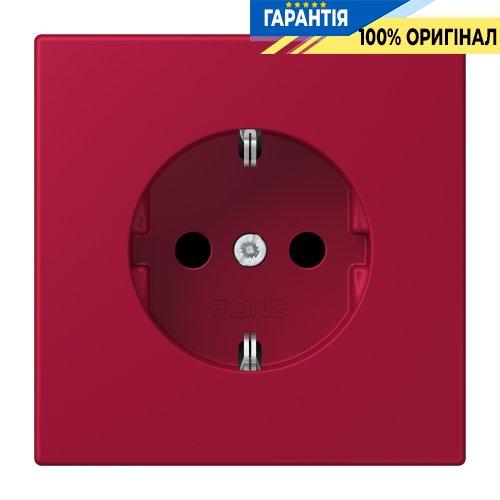 Розетка з заземленням 250V 16A зі шторками гвинтовий затиск JUNG LC1521KI229 rouge carmin (32100)