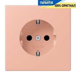 Розетка з заземленням 250V 16A зі шторками гвинтовий затиск JUNG LC1521KI231 rose clair (32102)