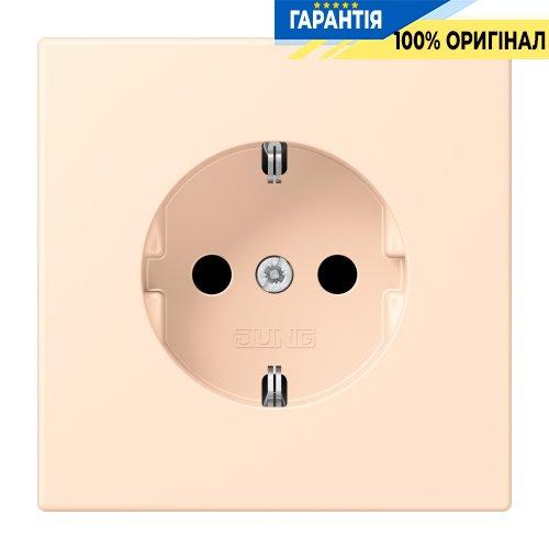 Розетка з заземленням 250V 16A зі шторками гвинтовий затиск JUNG LC1521KI238 terre sienne pâle (32123)
