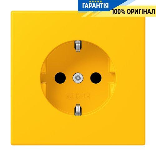 Розетка з заземленням 250V 16A з шторками та гвинтовим затиском JUNG LC1521KI263 le jaune vif