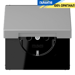 Розетка з заземленням з кришкою та шторками 250V 16A пружинний зажим JUNG LC1520BFKIKL204 gris moyen