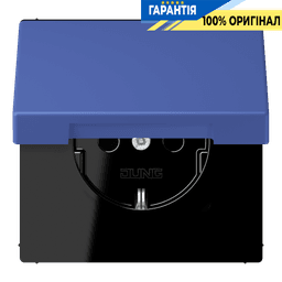 Розетка з заземленням з кришкою та шторками 250V 16A пружинний затиск JUNG LC1520BFKIKL206 bleu outremer 31