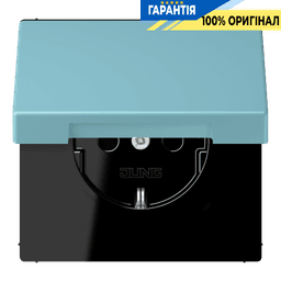 Розетка з заземленням з кришкою та шторками 250V 16A, пружинний затиск JUNG LC1520BFKIKL213 céruléen moyen (32032)