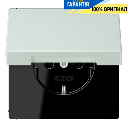 Розетка з заземленням з кришкою та шторками 250V 16A, пружинний затиск JUNG LC1520BFKIKL215 céruléen pâle (32034)