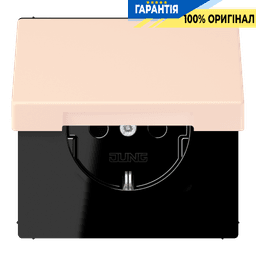 Розетка з заземленням з кришкою та шторками 250В 16А, пружинний затиск JUNG LC1520BFKIKL226 orange pâle (32082)