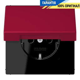 Розетка із заземленням з кришкою та шторками 250V 16A, пружинний затиск JUNG LC1520BFKIKL229 rouge carmin (32100)