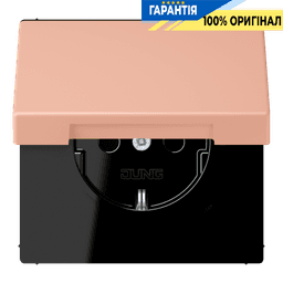 Розетка з заземленням з кришкою та шторками 250V 16A, пружинний затиск JUNG LC1520BFKIKL231 rose clair (32102)