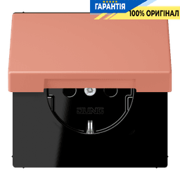 Розетка з заземленням з кришкою та шторками 250V 16A, пружинний затиск JUNG LC1520BFKIKL233 l’ocre rouge moyen (32111)
