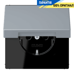Розетка з заземленням з кришкою та шторками 250V 16A пружинний затиск JUNG LC1520BFKIKL257 gris clair 59