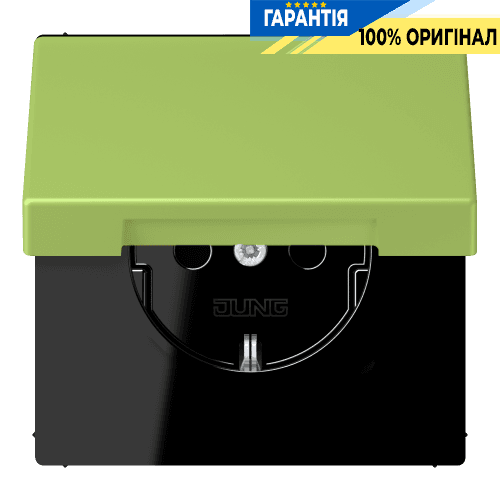 Розетка з заземленням 250V 16A з кришкою та пружинним затиском JUNG LC1520BFKL221 vert clair (32052)