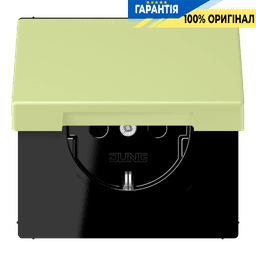 Розетка з заземленням 250V 16A з кришкою та пружинним затиском JUNG LC1520BFKL222 vert jaune clair (32053)