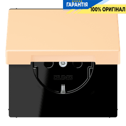 Розетка з заземленням 250V 16A з кришкою та пружинним затискачем JUNG LC1520BFKL223 ocre