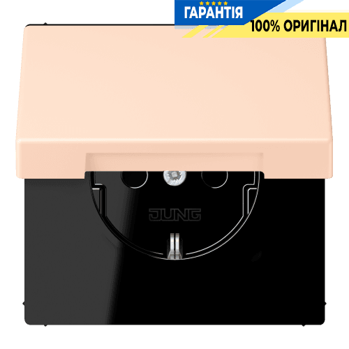 Розетка з заземленням 250V 16A з кришкою та пружинним затиском JUNG LC1520BFKL228 rose pâle