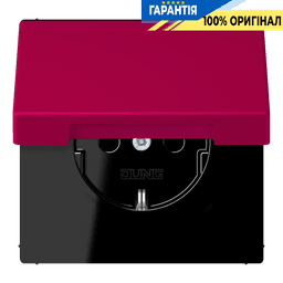 Розетка з заземленням 250V 16A з кришкою та пружинним затиском JUNG LC1520BFKL230 rouge rubia (32101)