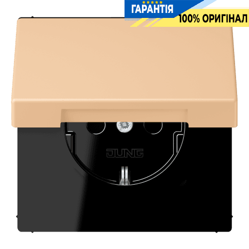 Розетка з заземленням 250V 16A з кришкою та пружинним затискачем JUNG LC1520BFKL237 terre sienne claire 31 (32122)