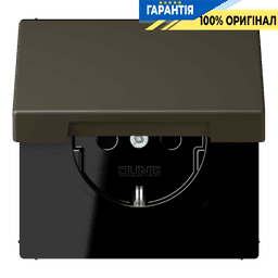Розетка з заземленням 250V 16A з кришкою та пружинним затискачем JUNG LC1520BFKL241 ombre naturelle 31 (32140)