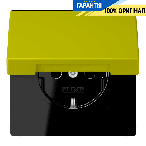 Розетка з заземленням 250V 16A з кришкою та пружинним затиском JUNG LC1520BFKL249 vert olive vif