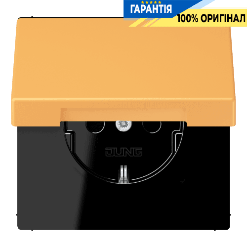 Розетка з заземленням 250V 16A з кришкою та пружинним затискачем JUNG LC1520BFKL254 ocre jaune clair (4320L)