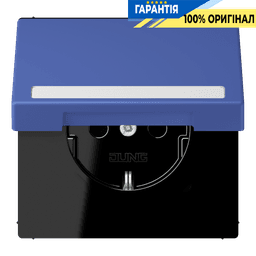 Розетка з заземленням 250V 16A з кришкою, шторками, полем для напису, пружинним затиском JUNG LC1520BFNAKL206 bleu outremer 31