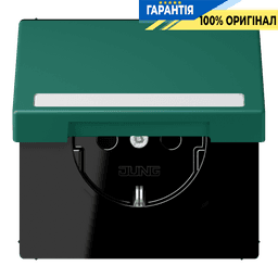 Розетка з заземленням 250V 16A з кришкою, шторками та пружинним затискачем JUNG LC1520BFNAKL216 vert anglais (32040)