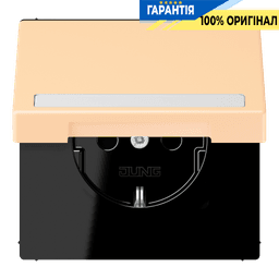 Розетка з заземленням 250V 16A з кришкою, шторками та пружинним затискачем JUNG LC1520BFNAKL223 ocre