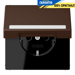 Розетка з заземленням 250V 16A з кришкою, шторками, полем для напису, пружинним затискачем JUNG LC1520BFNAKL239 terre d’ombre brûlée 31 (32130)