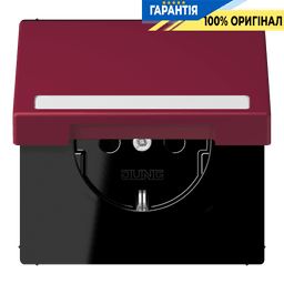 Розетка з заземленням 250V 16A з кришкою, шторками та полем для напису JUNG LC1520BFNAKL255 le rubis (4320M)