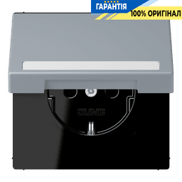 Розетка з заземленням 250V 16A з кришкою, шторками, полем для напису, пружинним затиском JUNG LC1520BFNAKL257 gris clair 59