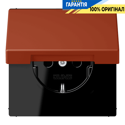 Розетка з заземленням 250V 16A з кришкою та шторками гвинтовий затиск JUNG LC1521BFKIKL232 l'ocre rouge