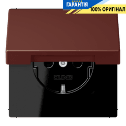Розетка з заземленням 250V 16A з кришкою та шторками гвинтовий затиск JUNG LC1521BFKIKL235 terre sienne brûlée 31 (32120)