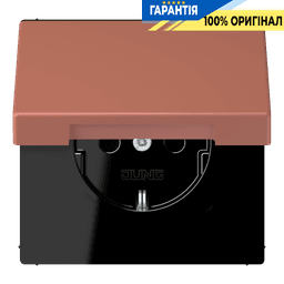 Розетка з заземленням 250V 16A з кришкою, шторками, гвинтовим затискачем JUNG LC1521BFKIKL236 terre sienne brique (32121)