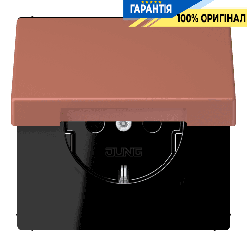 Розетка з заземленням 250V 16A з кришкою, шторками, гвинтовим затискачем JUNG LC1521BFKIKL236 terre sienne brique (32121)