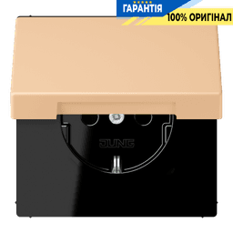 Розетка з заземленням 250V 16A з кришкою та шторками гвинтовий затиск JUNG LC1521BFKIKL237 terre sienne claire 31 (32122)