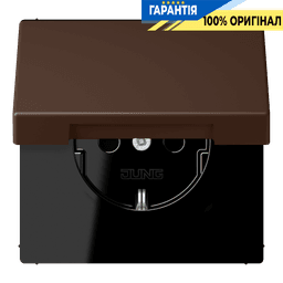 Розетка з заземленням 250V 16A з кришкою та шторками гвинтовий затиск JUNG LC1521BFKIKL239 terre d’ombre brûlée 31 (32130)