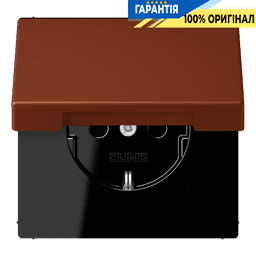 Розетка з заземленням 250V 16A з кришкою та шторками гвинтовий затиск JUNG LC1521BFKIKL247 terre sienne brûlée 59
