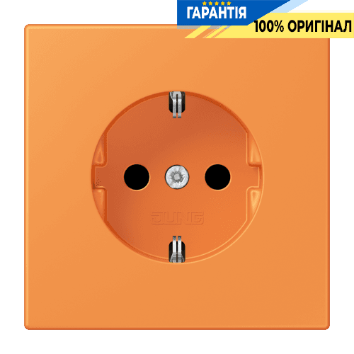 Розетка з заземленням 250V 16A з пружинним затискачем JUNG LC1520225 оранжевий clair (32081)