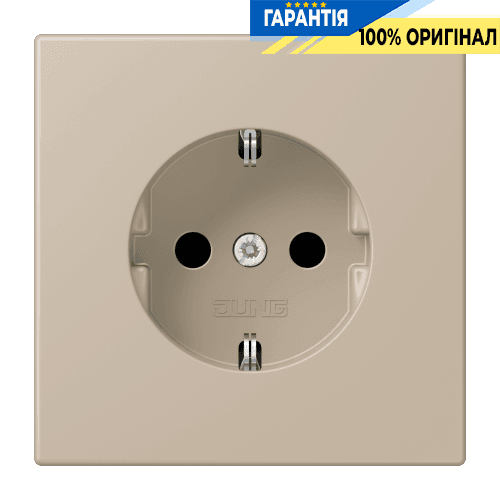 Розетка з заземленням 250V 16A з пружинним затиском JUNG LC1520243 ombre naturelle claire