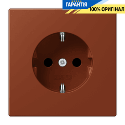 Розетка з заземленням 250V 16A з пружинним затиском JUNG LC1520247 terre sienne brûlée 59