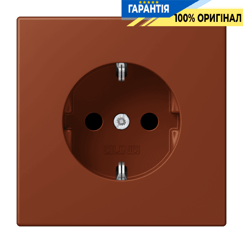 Розетка з заземленням 250V 16A з пружинним затиском JUNG LC1520247 terre sienne brûlée 59