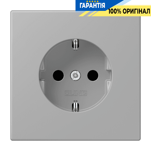 Розетка з заземленням 250V 16A гвинтовий затиск JUNG LC1521204 gris moyen (32012)
