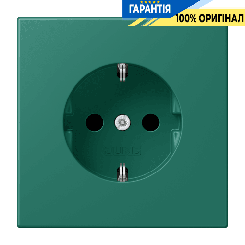Розетка з заземленням 250V 16A гвинтовий затиск JUNG LC1521216 vert anglais (32040)