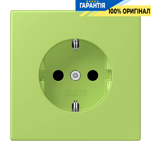 Розетка з заземленням 250V 16A гвинтовий затиск JUNG LC1521221 vert clair (32052)
