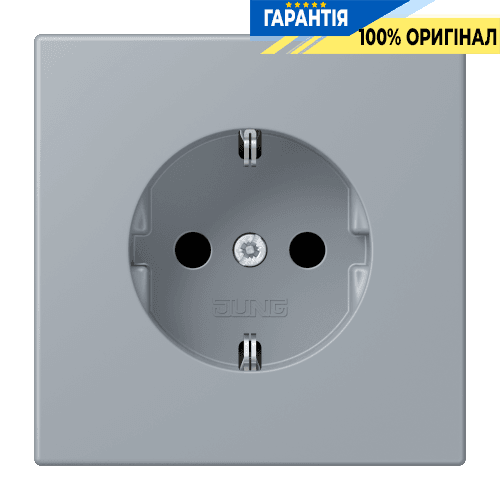 Розетка з заземленням 250V 16A гвинтовий затиск JUNG LC1521257 gris clair 59