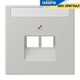 Накладка для 2-ї комп’ютерної розетки UAE з полем для напису JUNG LC969-2NAUA205 gris clair 31