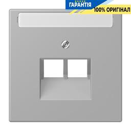 Накладка для 2-ї комп’ютерної розетки UAE з полем для напису JUNG LC969-2NAUA204 gris moyen