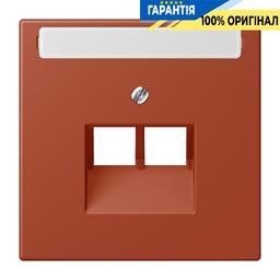 Накладка для 2-ї комп’ютерної розетки UAE з полем для напису JUNG LC969-2NAUA232 l'ocre rouge