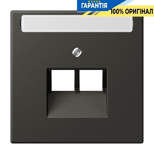Накладка для 2-ї комп’ютерної розетки UAE з полем для напису JUNG LC969-2NAUA259 ombre naturelle 59