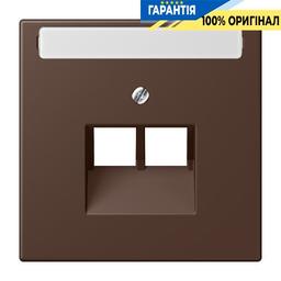 Накладка JUNG LC969-2NAUA239 для 2-ї комп’ютерної розетки UAE з полем для напису, колір terre d’ombre brûlée 31 (32130)
