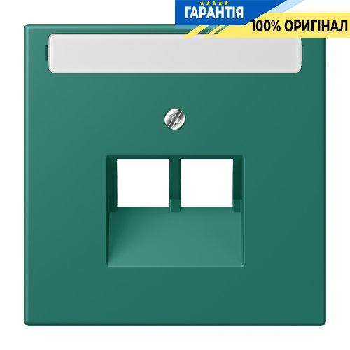 Накладка для 2-ї комп’ютерної розетки UAE з полем для напису JUNG LC969-2NAUA216 vert anglais