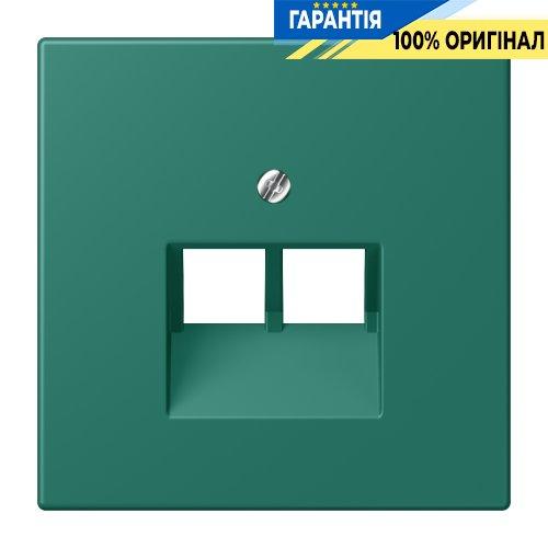 Накладка для 2-ї комп’ютерної розетки UAE JUNG LC969-2UA216 vert anglais, серія 32040